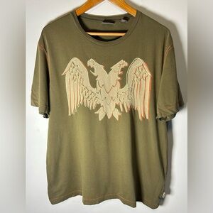 RARE Ted Baker Jean T-Shirt Men's Sz 6 Green Double Eagle Logo Double Stitch EUC